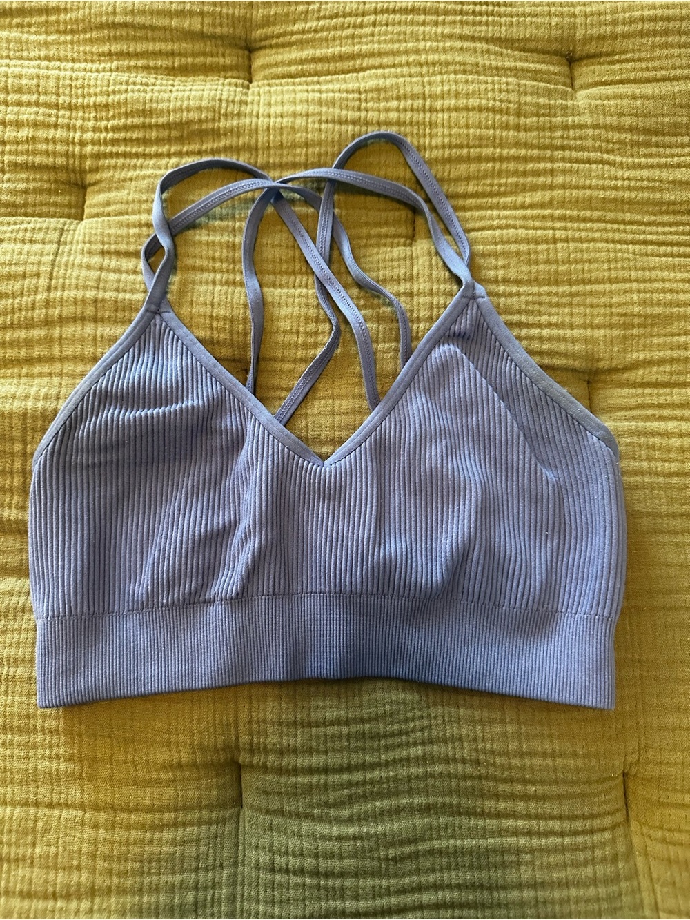 aerie Ribbed Strappy Bralette - blue